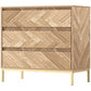 3-Drawer Chest of Drawers with Anti-Tip Design - Natural Wood