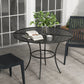 42" Round Outdoor Dining Table for 4 Persons, Metal Patio Dining Table with Umbrella Hole for Backyard, Lawn, Balcony