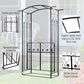 Outdoor Metal Trellis Garden Arch Arbor w/ Lucky Leaf Clover Gate for Ceremony Wedding Party Garden Lawn, Black