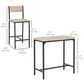 Industrial Bar Table Set Counter Height 3 Piece and 2 High Back Stools Set Dining Table Set Natural Wood