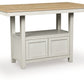 Purlaney - Antique White / Natural - Rectangular Dining Room Counter Table