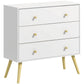 3-Drawer Dresser with Wood Legs - White