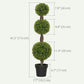 Set of 2 Artificial Ball Boxwood Topiary Trees, Fake Plants in Pots for Indoor Outdoor Decor, Green