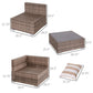 7 Pieces Patio Furniture Set, Rattan Conversation Set Garden Wicker Sofa Set with Washable Cushions and Coffee Table, All Weather PE Rattan Sectional Sofa, Grey