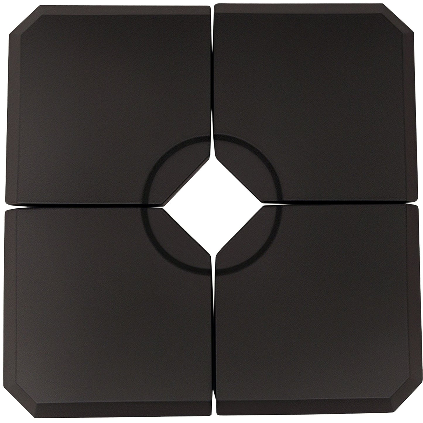 4 Pieces Umbrella Base Parasol Stand for Cantilever Umbrella Fill w/ Sand or Water Black