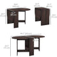 Oval Folding Dining Table, Space Saving Drop Leaf Kitchen Table for Dining Room, Living Room, Distressed Brown