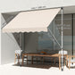 10x5ft Manual Retractable Awning, Patio Sun Shade Canopy Shelter with 5.6-9.2ft Support Pole, Water Resistant UV Protector, for Window, Door, Porch, Deck, Beige