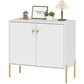 Sideboard, Modern Buffet Cabinet, Coffee Bar Cabinet with Fluted Doors and Adjustable Shelf, White