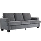 3 Seater Sofa with USB Ports & Cup Holders, Chenille-Feel Upholstered Couch for Living Room, Grey