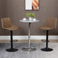 Bar Stools Set of 2, Swivel Counter Height Barstools with Back, Footrest, Adjustable Height, Dark Brown