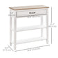 30" Narrow Console Table with Drawer - White