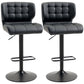 Swivel PU Leather Barstools Set of 2 Adjustable Bar Stools with Footrest Back for Kitchen Counter Dining Room Black