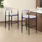 Set of 2 Modern Counter Stools with Iron Frame and Gold Accents, Upholstered Dining Chairs for Kitchen, 23" L x 22" W x 37.5" H, Beige