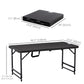Foldable Patio Dining Table for 4, Height Adjustable Outdoor Table for Garden Lawn Backyard, Dark Grey