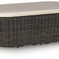 Kimora - Beige / Dark Brown - Rectangular Cocktail Table