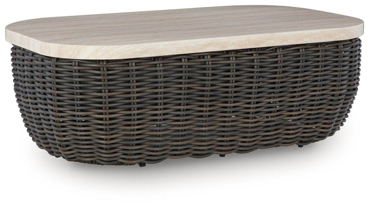 Kimora - Beige / Dark Brown - Rectangular Cocktail Table - Forward Furniture