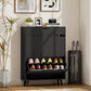 Narrow Shoe Cabinet for Entryway with 2 Flip Drawers, Top Drawer and Adjustable Shelves for 12 Pairs of Shoes, Black