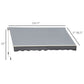 13' x 8' Manual Retractable Patio Awning Sun Shade Outdoor Deck Window Door Canopy Shelter Aluminum Frame Grey