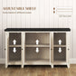 Rustic Sideboard, Buffet Cabinet with Adjustable Shelves for Living Room, Dining Room, Entryway, White Wood Grain