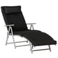 Outdoor Folding Chaise Lounge Chair Recliner with Portable Design, Adjustable Backrest, Cushion and Headrest, Black