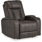 Feazada - Power Recliner With Adj Headrest - Shadow