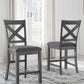 Myshanna - Gray - Upholstered Barstool (Set of 2)