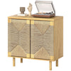 Handwoven Rope Accent Sideboard Cabinet - Oak