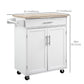 Mobile Kitchen Island Cart with Drawer - White