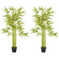 4FT Artificial Bamboo Tree Set of 2, Faux Decorative Plant in Nursery Pot for Indoor Decor