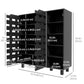 Shoe Cabinet, 21 Pair Shoe Storage Cabinet Organizer with 5-tier Double Door Cupboard and 5-tier Open Shelves, Black