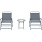 3 Pieces Outdoor Bistro Set, Folding Patio Table and Chairs with Tempered Glass Tabletop for Garden, Deck & Backyard