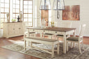7 Pc. Table, 4 Chairs, Bench, Server