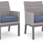 Half Moon Beach - Arm Chair With Cushion (Set of 2) - Blue / Gray