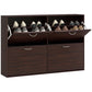 Flip Down Shoe Storage, Multi Cabinet, Wooden Shoe Rack, Entryway Shelf, 4 Drawer Organizer, Freestanding Unit, Brown