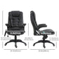 Executive Heated Massage Office Chair, Reclining - Black
