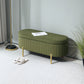 Upholstered Bedroom Bench, Channel Tufted Ottoman Bench with Thick Padding and Metal Legs, Dark Green