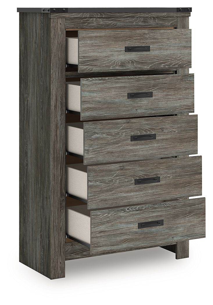 Frandern - Gray - Five Drawer Chest - Forward Furniture