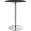 Round Adjustable Bar Table with Swivel Top - Walnut