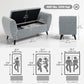 Upholstered Storage Bench with Arms - Grey