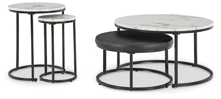 Jusmour - Black / White - Occasional Nesting Table (Set of 4) - Forward Furniture