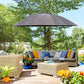 8ft Shanghai Garden Parasol Umbrella with Crank & Tilt, Adjustable Outdoor Sun Shade, Dark Grey