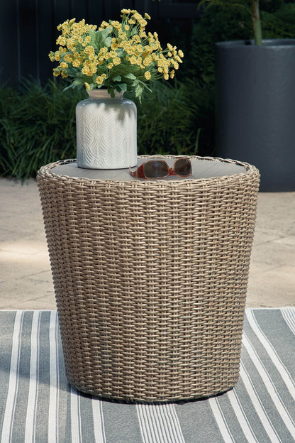 Danson - Beige - Round End Table - Forward Furniture