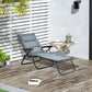 Foldable Lounge Chair, Reclining Patio Sun Lounger with 6-Position Adjustable Back, Grey