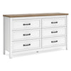 Kerisden - Six Drawer Dresser - White / Brown