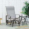 Patio Glider with Breathable Mesh Fabric, Outdoor Glider Chair, Garden Rocking Gliding Seat for Patio, Yard, Porch, Grey