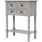 Narrow Console Table with 3 Storage Drawers, Bottom Shelf, Solid Wood Frame, Ideal for Entryway, Living Room, 24" L x 13" W x 31" H, Gray