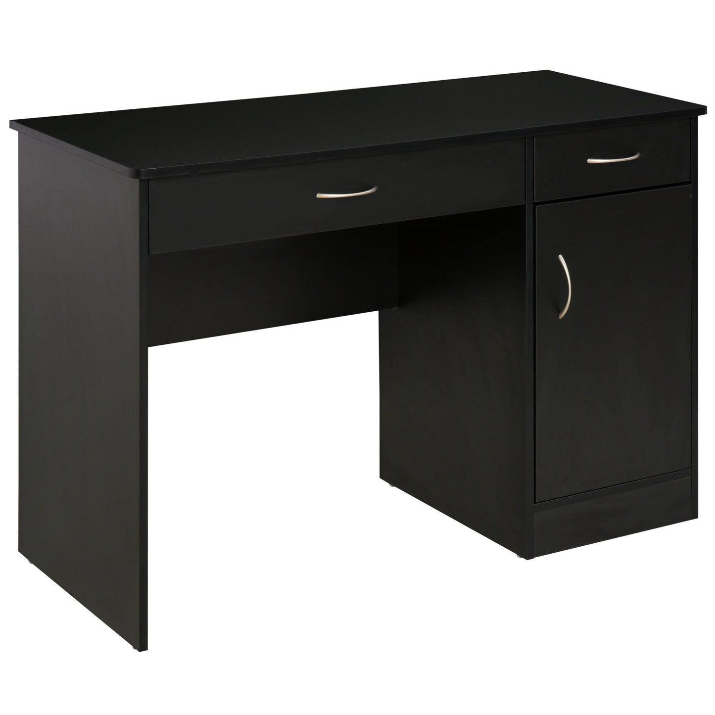 Computer Desk with Storage Drawers and Cabinet - Black