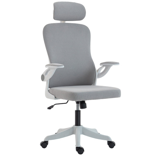 Ergonomic Office Chair with Adjustable Lumbar and Headrest - Grey