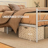 Metal Queen Platform Bed with Headboard and Storage