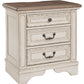 Realyn - White / Brown / Beige - Three Drawer Night Stand